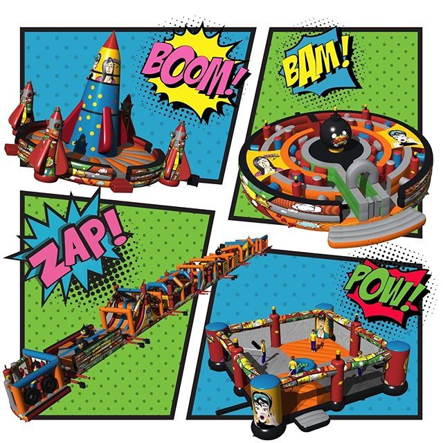 VFormationFun's tweet image. BOOM 💣 BAM 💥 ZAP ⚡
.
New inflatables coming in ☄️
.
Comic Rocket, Comic Maze, Comic Grabber and the already infamous Comic Track!
.
Link in bio 👈
.
#vformationfun #new #inflatables ift.tt/2HGJMdS