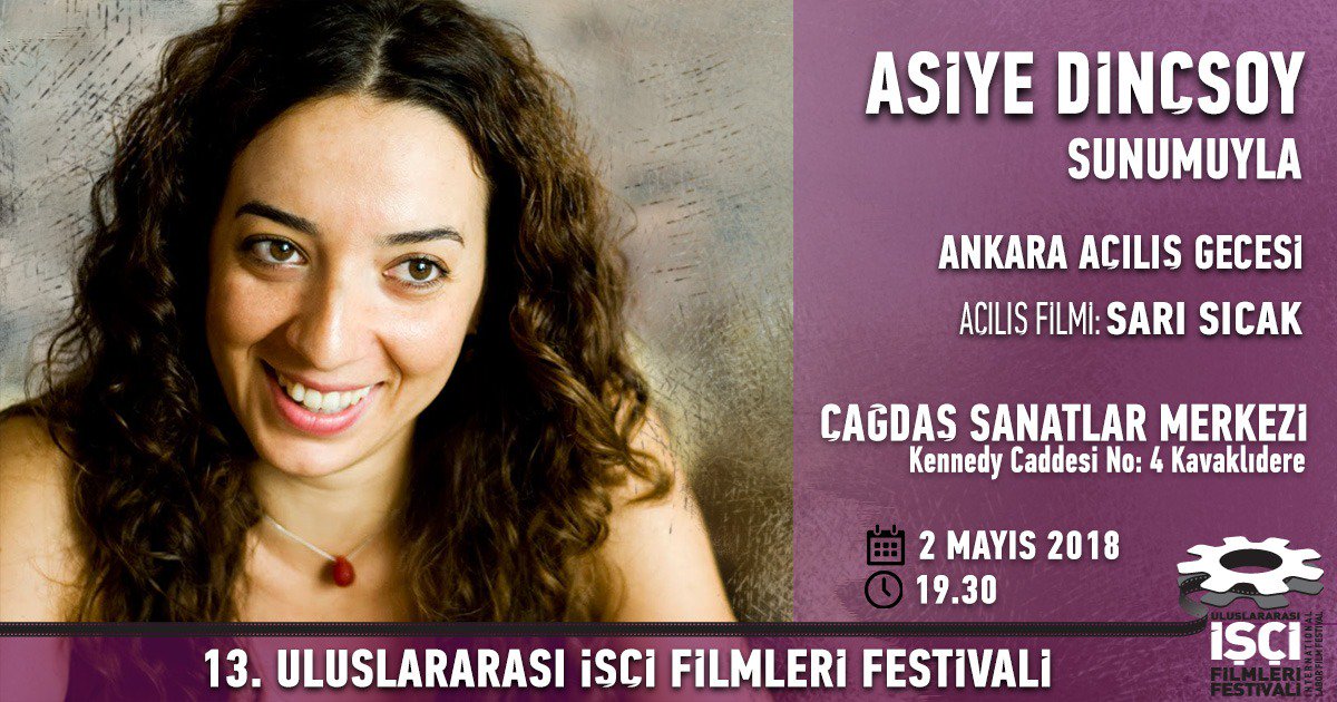 iscifilmfest's tweet photo. 13. Uluslararası İşçi Filmleri Festivali, İstanbul, Ankara, İzmir ve Diyarbakır'da bu akşam gerçekleşecek olan açılış galaları ile başlıyor!
İstanbul'da Şişli Kent Kültür'de,
Ankara'da Çağdaş Sanatlar Merkezi'nde,
İzmir'de İzmir İzmir Mimarlık Merkezi'nde buluşalım. https://t.co/jCExCHlaxx