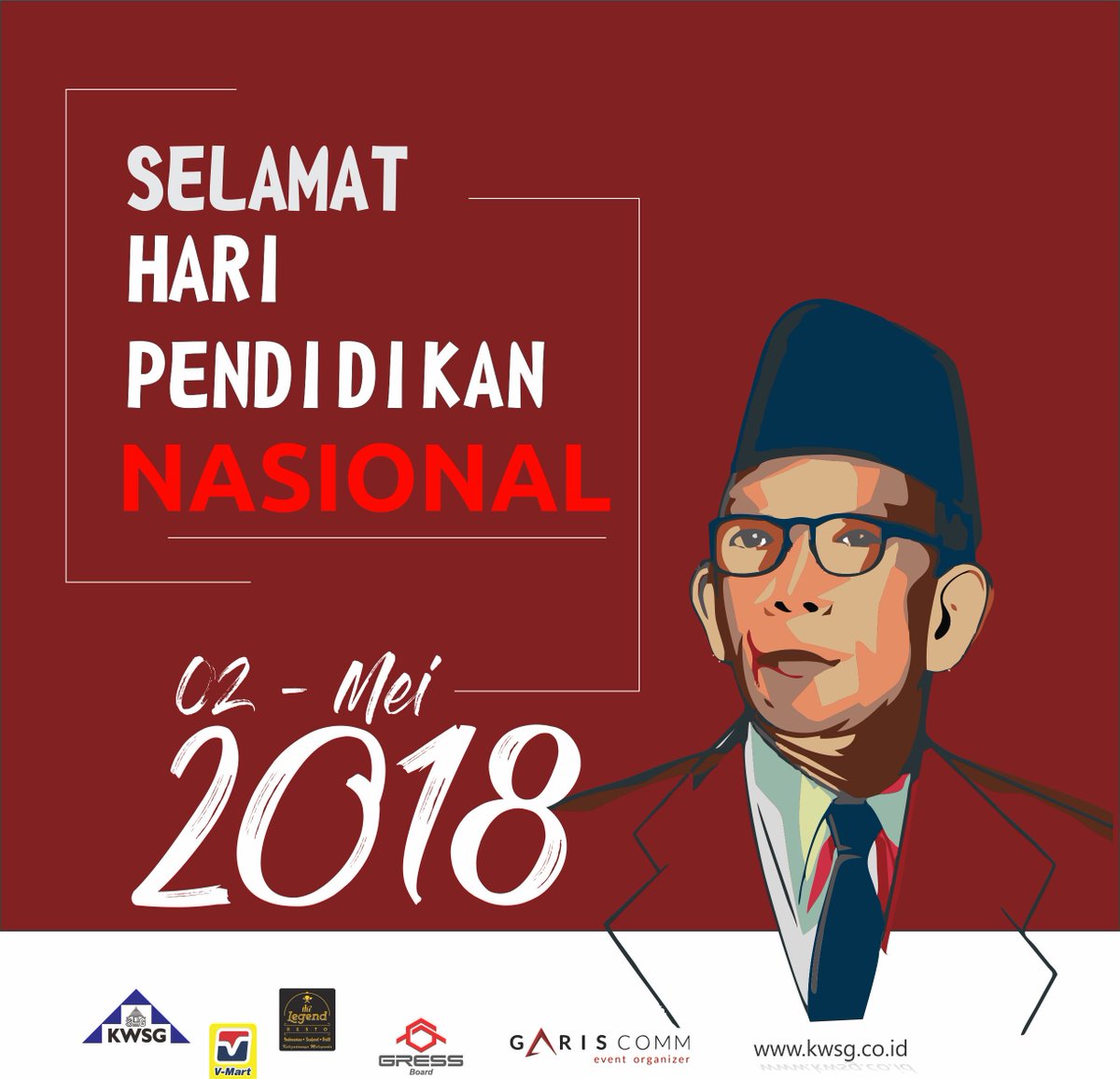 KWSGOfficial's tweet photo. Pendidikan adalah salah satu pilar kompetensi bangsa.
kebudayaan adalah jati diri bangsa..  

Selamat  #hardiknas2018 mari kita gelorakan kembali filosofi 
 Ing ngarsa sung tuladha
 Ing madya mangun karsa
 Tut Wuri Handayani

#HariPendidikanNasional https://t.co/fNwb9gjEXH