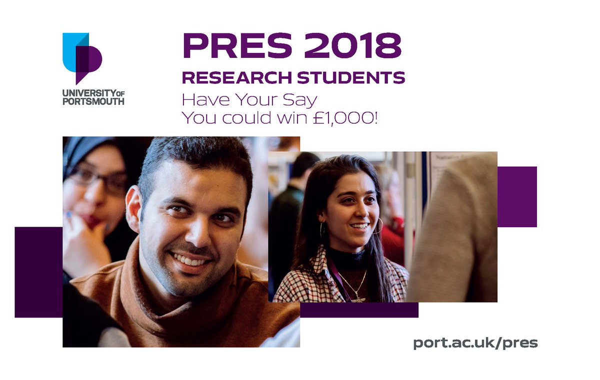 ONLY 10 DAYS LEFT TO TAKE PART IN PRES 2018 FOR A CHANCE TO WIN £1000! Open to all <a href="/portsmouthuni/">University of Portsmouth</a> Research Degree Students in their research phase, who registered before February 2018! More info here: port.ac.uk/graduate-schoo… #UoPGradSchool 😀