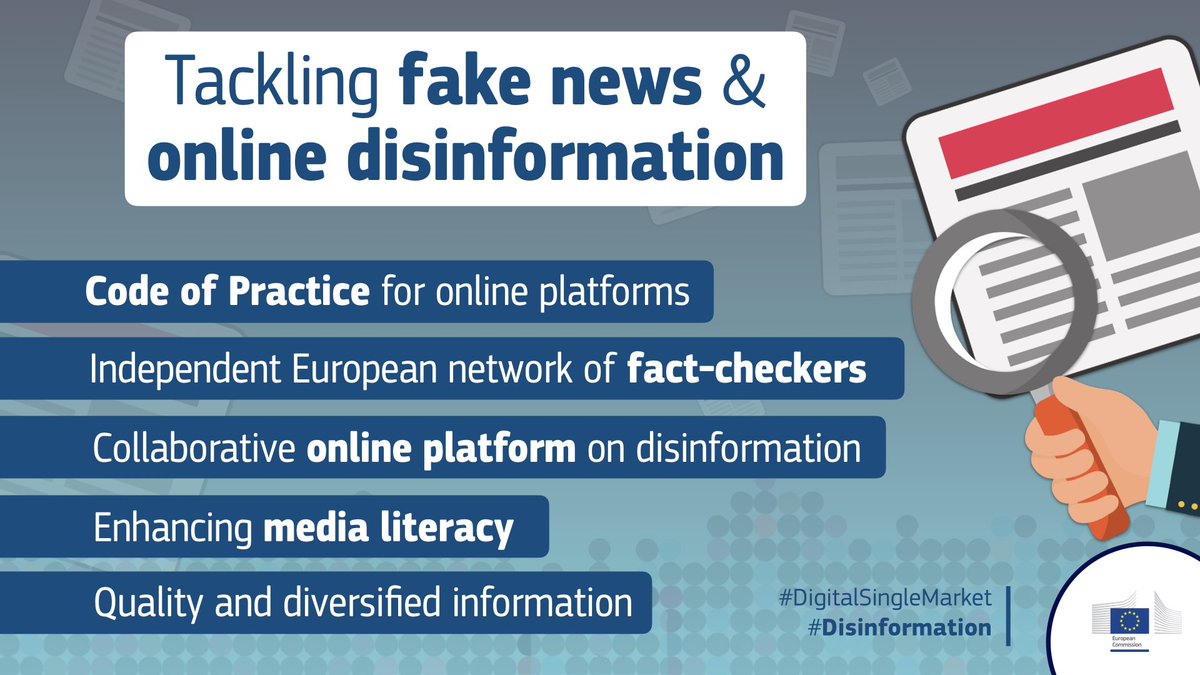 ViolaRoberto's tweet photo. We need an inclusive solution to tackle the spread of #fakenews &amp; online #disinformation.

Check out our new proposal. It combines actions &amp; measures for online #platforms, factcheckers, researchers &amp; other relevant actors https://t.co/rHQZsE1XMu #TackleFakeNews https://t.co/LoZXvGK71P