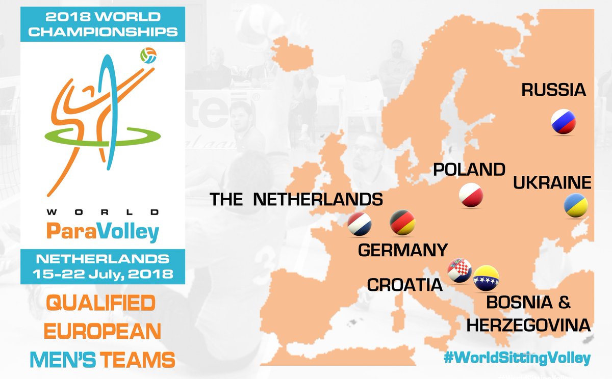 ParaVolleyEU's tweet photo. Here are the National Men's teams qualified for the #WorldSittingVolley in the Netherlands in July - #sittingvolleyball
@SittingVolleyDE @RussianParalymp @PolskaSiatkowka @Paraolimpijac @ukrparalympic @nevobo @ParaVolley https://t.co/kquZNPZmkS