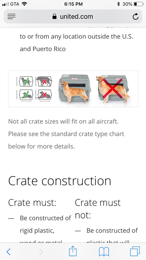 TRMeatyClackers's tweet photo. @united Just a heads up, the breed of dog in your photo will no longer be able to travel as they require a 700 Series crate. You should probably expand your list of dog breeds to include. GSD, Labrador, Collies, ect. https://t.co/qeq2CGCIwm