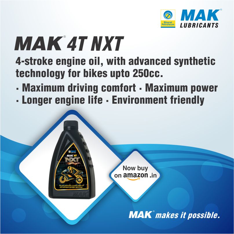 BPCLMakLubes's tweet photo. Why settle for an ordinary oil for your bike? Choose MAK 4T NXT.. An extraordinary oil for your extraordinary journeys.
Available on https://t.co/ehqBWHxnj3. To buy click here : https://t.co/20CUIPtAVg

@BPCLimited https://t.co/eX8iGX1vQv