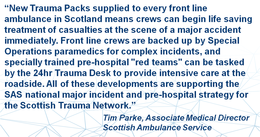 ScotTraumaNwk's tweet photo. Following the bus crash in Glasgow on Sunday, we were pleased to hear how much benefit has already been seen from investment in the STN, with better kit available, and more targeted tasking through the Trauma Desk 
https://t.co/Bt5dDSoWDH @Scotambservice @ScotambSORT @Scot_STAR https://t.co/p14jpb0o6C