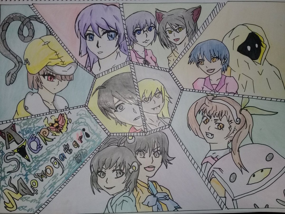 Semmy_y's tweet photo. Another Monogatari Fan art by me~ I love this Anime! https://t.co/nduvSqWG4L