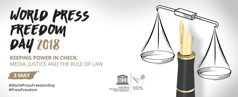 Ndele_'s tweet image. World Press Freedom Day 
3 May 2018 Theme: Keeping Power in Check: Media, Justice and The Rule of Law. @zambloggers #OpenSpaceZM #FreeToSpeak #FreeToBlog #WorldPressFreedomDay
#PressFreedom
