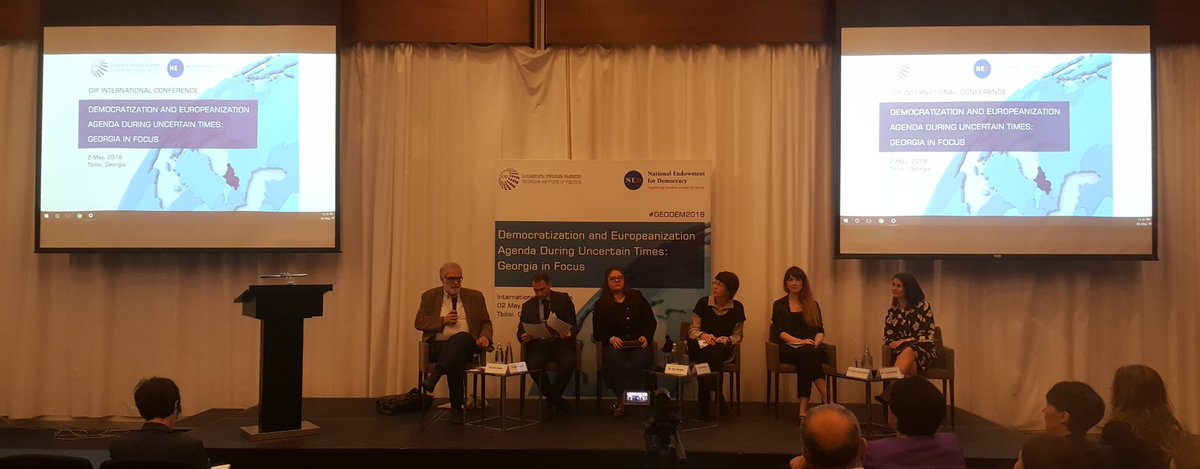 GIP_ge's tweet photo. Our 2nd panel focuses on Georgia's immediate neighborhood, moderated by RFE/RL journalist - Nino Gelashvili.
#GIPconference  #GEODEM2018 https://t.co/wCEsXzDZSN