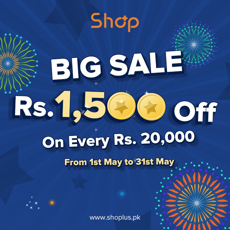 iShopluspk's tweet photo. !!بڑی بچت !!
ہر 20000 روپے تک کے آرڈر پر 1500 کی بچت
>> ڈیل حاصل کرنے کے لیے وزٹ کریں
https://t.co/Jiz9F85Rb3
#discounts #shoplus #maymotivation #maydeals #bigsale https://t.co/afsAEEKHjS