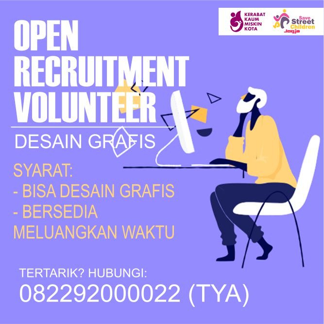 Hai kaks🙌 <a href="/SSChildJogja/">Save Street Child YK</a> masih membutuhkan relawan desain grafis nih. Buat kakaks yang tertarik bergabung menjadi relawan kami, bisa cuuss hubungi kontak dibawah ini ya kaks 👇👇#MariBergerak dan #Menggerakkan