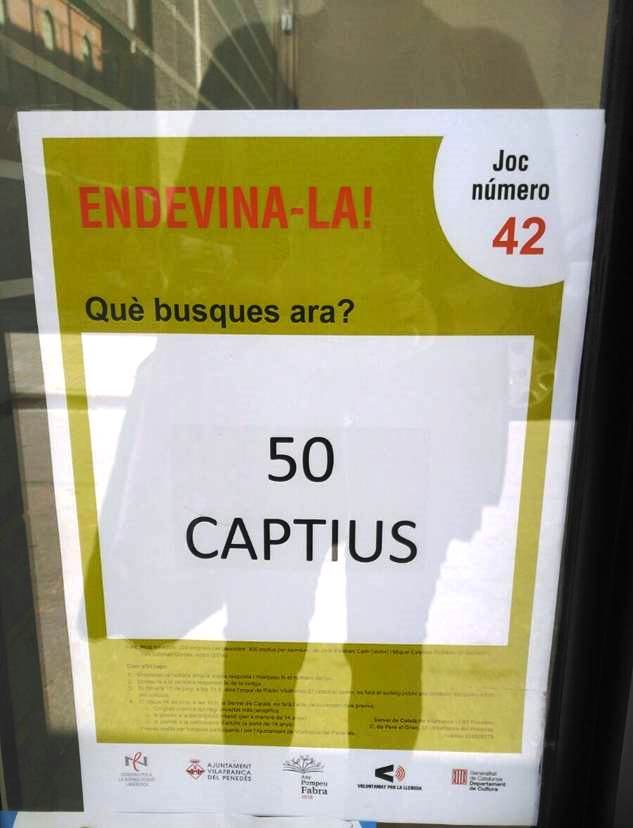#2demaig Avui comença el concurs de jeroglífics #Endevinala amb el suport dels establiments del #VxL del <a href="/cpnlpenedesgrf/">CNL de l'Alt Penedès i el Garraf</a> 
Aquests cartells són de #VilafrancadelPenedès