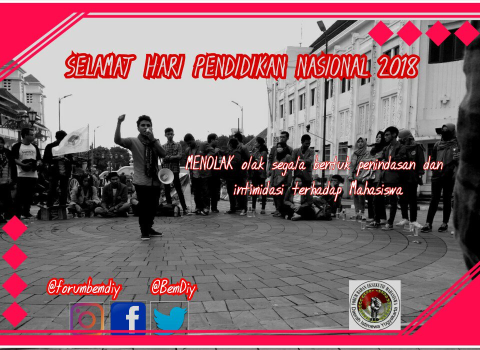 BemDiy's tweet photo. Moment peringatan #Hardiknas2018 tidak hanya untuk di peringati saja, tetapi juga menjadi koreksi bersama "Bagaimana nasib Mahasiswa Indonesia..." . #bemdiy #BemDiy #fbd #forumbemdiy #nolkmjogja #Jogja24jam #jogjaistimewa #indonesia https://t.co/ZXw5eleuM9