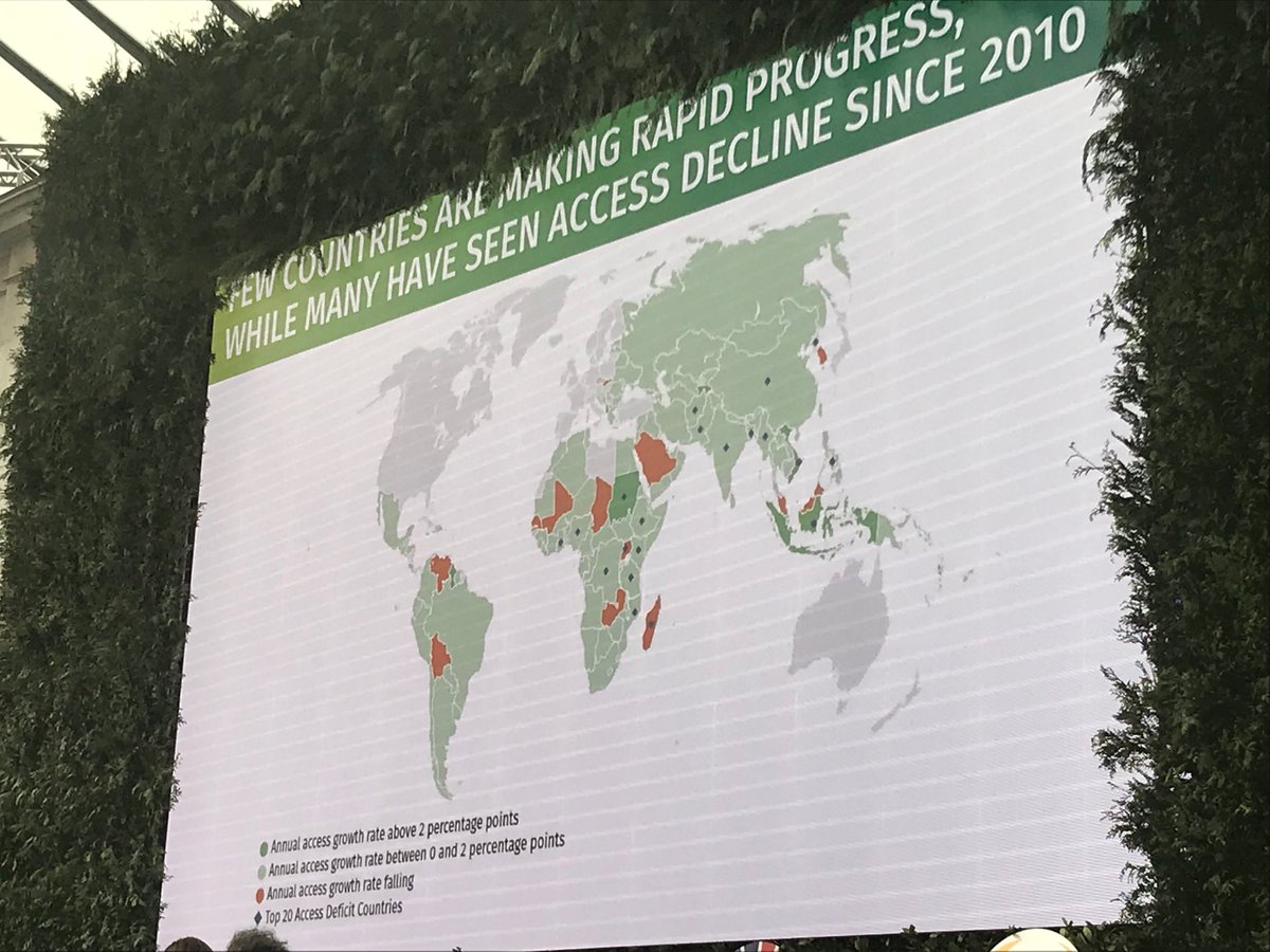 BenKerman's tweet photo. #SEforALLforum empowered women leaders share new data underscoring the challenge of renewable clean energy access. For example, orange countries on map show increasing reliance on dirty cooking fuels, contributing globally to close to 4MM premature deaths each year. https://t.co/C5HWsMNsov