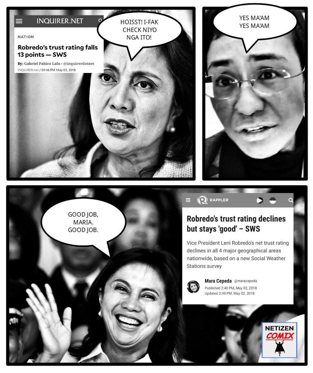 NetizenComix's tweet photo. VP @LeniRobredo congratulates Maria Ressa for a job well done... https://t.co/TovRbtiFb9