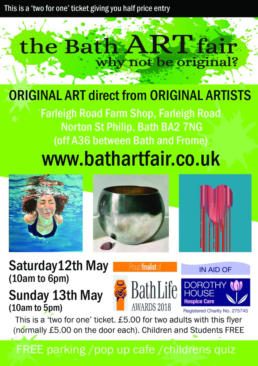 half price ticket coming your way #bathartfair @CreativeBath  @BathLifeMag @bathmagazine  @thelistfrome @MuddyStilletos