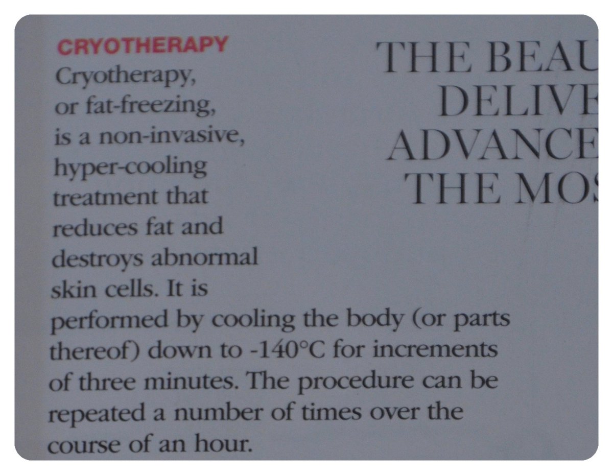 MARIE CLAIRE KNOWS..........

Grab the current MAY issue of Marie Claire SA now to read all about Cryotherapy

Technology&amp;beauty are evolving
Page 29

#cryotherapy #Cryofacial #Antiageing #finelines #wrinkles #beauty #pretoria #southafrica #puffiness