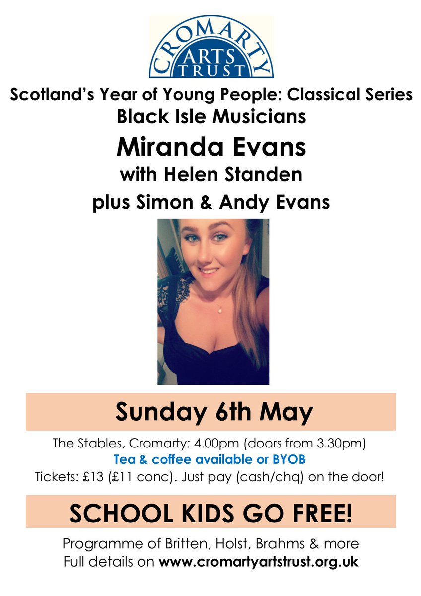 Come and support this young Cromarty classical singer, performing on home turf this Sunday at 4pm.