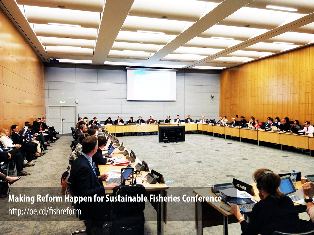 OECDagriculture's tweet photo. Big question, how to build support for #FishReform? Now on the agenda w/ Sam Rauch from @NOAA, Javier Garat Pérez @CEPESCA &amp; Vera Coelho @pewtrusts https://t.co/3gGC8tabnP