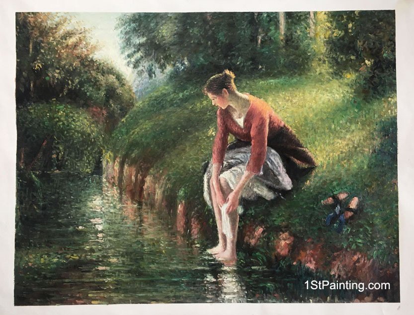 Oil Painting Reproduction of woman Bathing Her Feet in a Brook in 24'x36', Camille Pissarro
1stpainting.com
#CamillePissarro #pissarro #oilpainting #paintings #paintingsforsale #artreproduction #canvaspainting #fineart #impressionism #impression3D #famousart #masterart