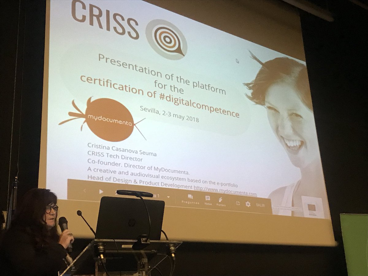 crissH2020's tweet photo. Our partner @MyDocumenta ➡️ @andreamydoc &amp; @casanovaseuma presents #crissh2020 project, its calendar, pilot, partnership, #eportfolio and features https://t.co/E6f3QgjOWi #SevilleCRISS https://t.co/8faSvri6eY