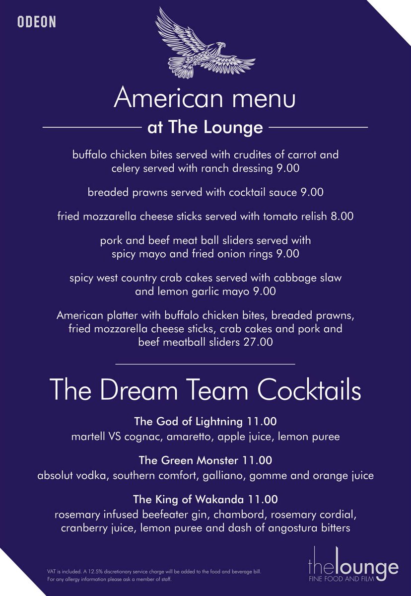 To Celebrate the release of the new, Avengers: Infinity War, film, The Lounge <a href="/ODEONCinemas/">ODEON</a> has a new American Menu for you to try. I fancy the Meatball Sliders with The Green Monster, what about you?