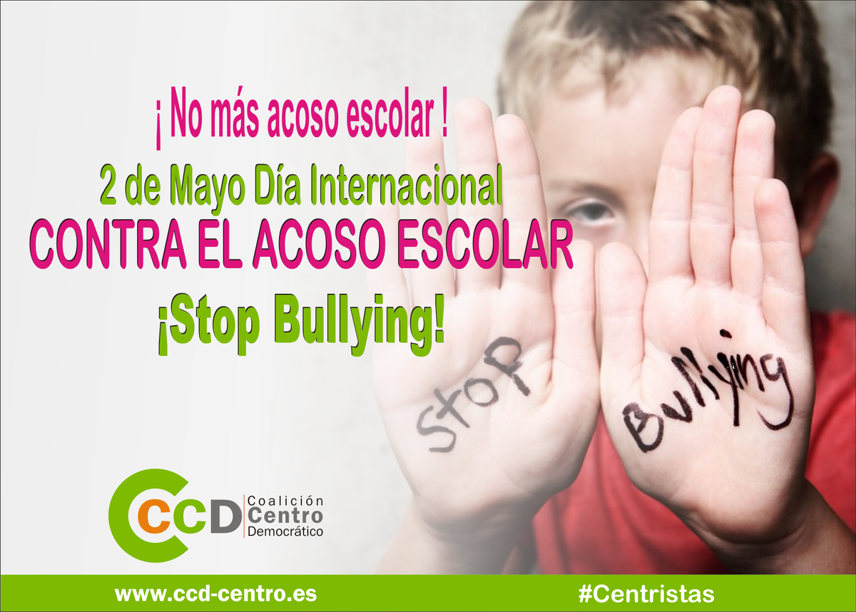 CCDcentro's tweet photo. 2 DE MAYO, DÍA MUNDIAL CONTRA EL ACOSO ESCOLAR.
¡ STOP BULLYNG ! https://t.co/WU04X7A4UD