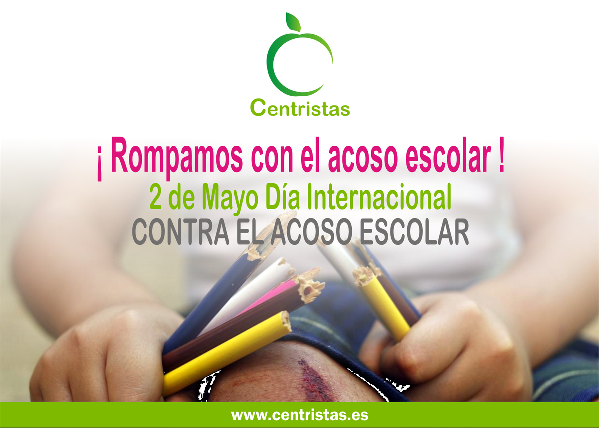 Progresistas_eu's tweet photo. ¡ Rompamos con el acoso escolar ! . 2 de mayo Día Mundial Contra el Acoso Escolar . La Escuela un lugar de educación, convivencia y libertad.
#Centristas https://t.co/vr1WebgK9d