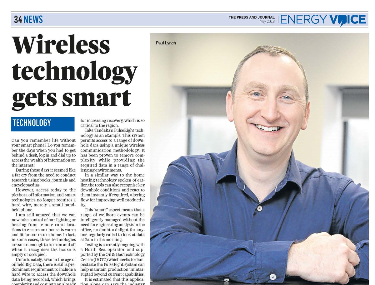 TendekaBV's tweet photo. In this month’s Energy Voice, our Advanced Completions Director Paul Lynch discusses “smart” technology within oil and gas, and the benefits of PulseEight in the digital oilfield. Read more here: https://t.co/enjhROdvDI
#technology #completions #wireless #pulseeight #oilandgas https://t.co/ZObY1hnJ1u