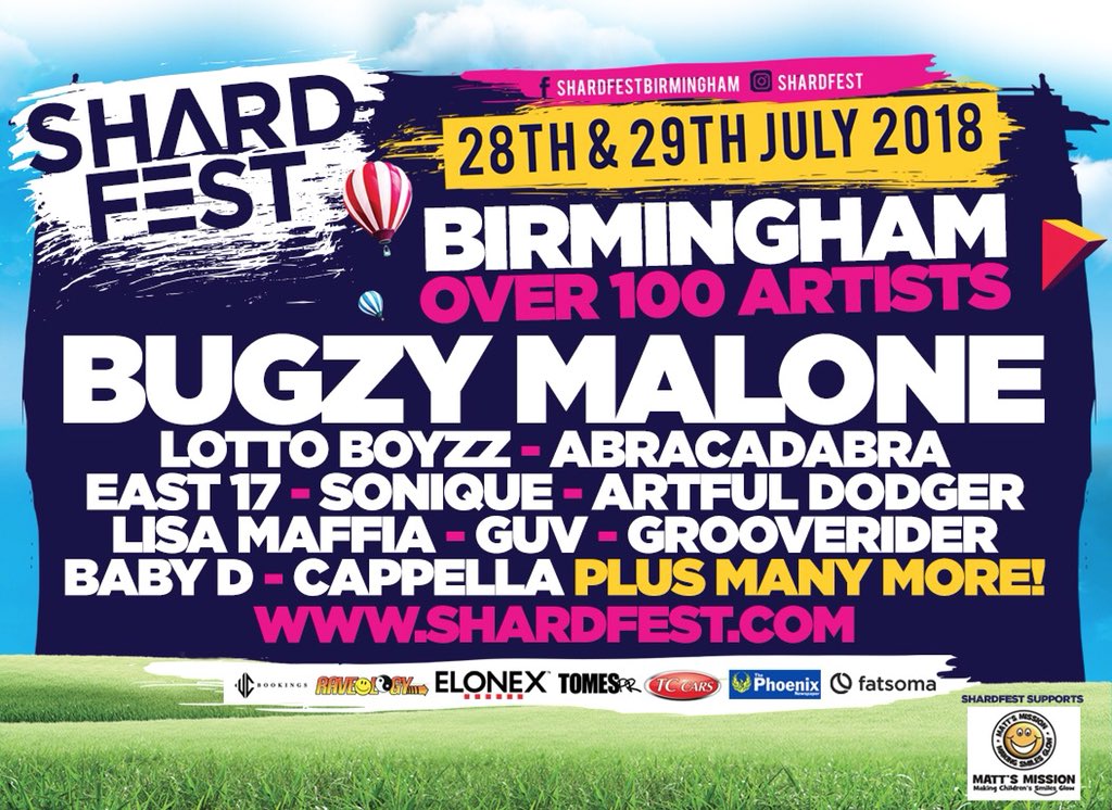 We are gearing up for our biggest Shardfest EVER !!! We have a unbelievable lineup this year with over 120 artists performing in 3 arenas tickets selling fast so don’t miss out !!! fatsoma.com/shardest #wearethepeoplesfestival