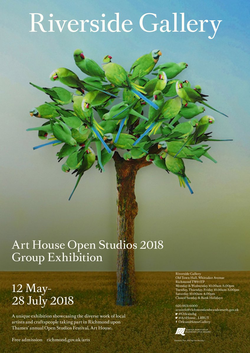 📣 SAVE THE DATE Art House Open Studios 2018 Group Exhibition opens *next week* 12 May at The Riverside Gallery in Richmond- more details below  

richmond.gov.uk/services/arts/…