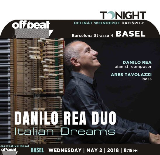 jazzsharing's tweet photo. #OffbeatConcert GmbH #Basel
the JAZZ FESTIVAL BASEL"OffBeat"
DANILO REA DUO: "Italian Dreams"
@daniloreapress pianist, composer
→https://t.co/LcklwhROjV
#AresTavolazzi bass 
→https://t.co/wHALdBDW1h
at #DelinatWeindepot: TONIGHT8:15pm
→https://t.co/LdqbeczssZ https://t.co/hY3T9Ge37J