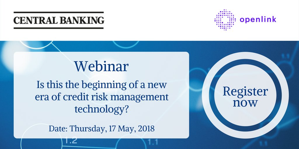 LauraAtCB's tweet image. Join our complimentary webinar in association with @Openlink_News this month and be part of the discussion surrounding the key challenges faced by central banks within their credit risk framework - reserve your place today! ow.ly/n47V30jMZ8p