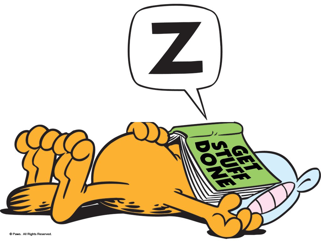 Garfield's tweet photo. Don't put off until tomorrow what you can ... ZZZ #procrastination #wednesdaythoughts #selfhelp #WakeMeForTheWeekend https://t.co/IhqICAvols