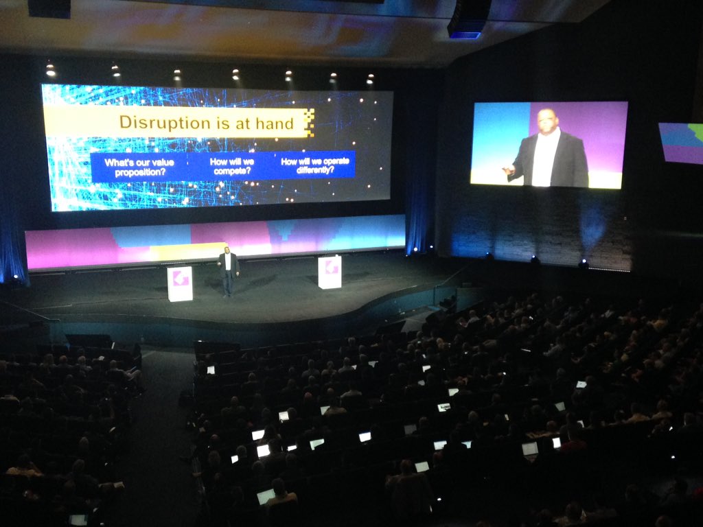 dk_scm's tweet photo. "Disrupt or be disrupted" said @Gartner_inc analyst @DarylPlummer to kick off day two of the #IFSWoCo18 - "Digital is a phenomenon; something you do. So go in with your eyes open, ready to test the possibilities and selfdisrupt if need be", he added #dkscm @IFSworld https://t.co/Az6sg79h0C