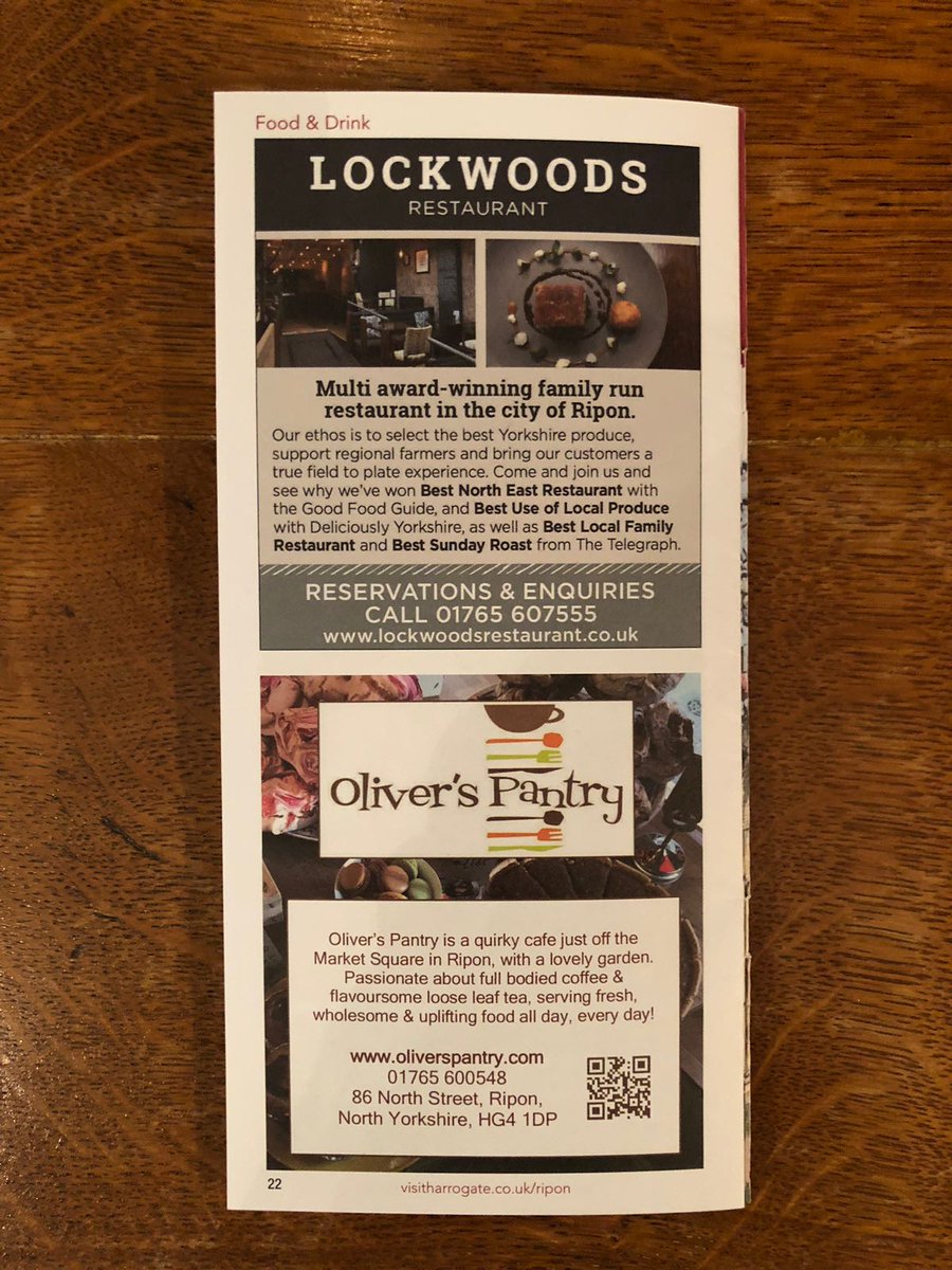 matt_a_lockwood's tweet image. You know you&apos;re in good company on North Street when you&apos;re listed next to the fabulous @Oliverspantry in the @VisitHarrogate visitor guide... 🙌🍽️😃 #VisitorGuides #Harrogate #Ripon