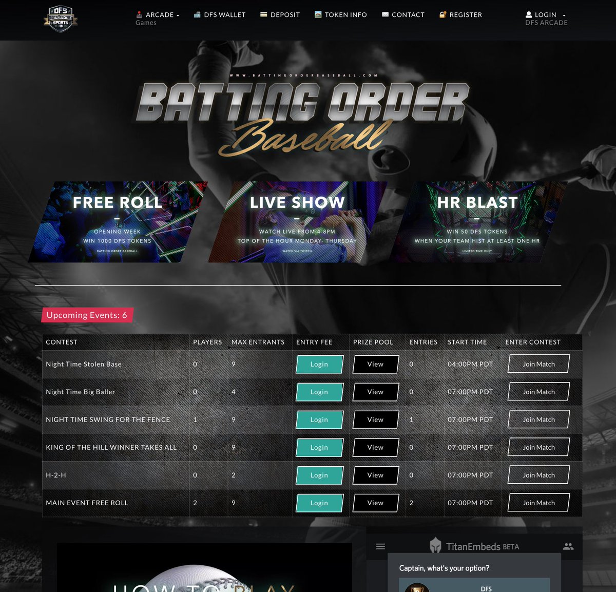 magatrumpsarmy's tweet photo. We have redesigned the https://t.co/ANHeIVdrwz homepage to throw you directly into the action. - SIGN UP for a DFS Arcade Wallet and receive an automatic 100 $DFS upon your first PLAY! 🏟⚾️🏆🚀 #DigitalFantasySports has revolutionized the #FantasySports industry. #ERC20 #DFS https://t.co/NUrfWM5RYQ