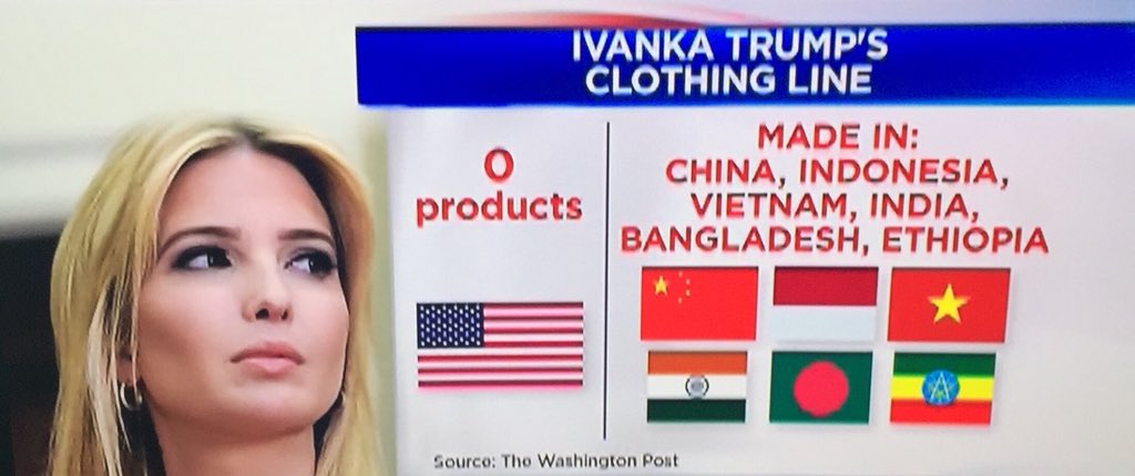 DeeCam99's tweet photo. @TheRickyDavila @IvankaTrump Made where?
#NotMadeInAmerica
@IvankaTrump #DearJared https://t.co/ZmUjmGcQ2L