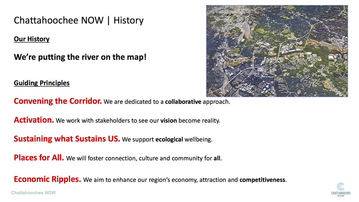 Do you know what CNOW's guiding principles are?

Convening the Corridor 
Activation, 
Sustaining what Sustains US
Places for All
Economic Ripples

#ourATLriver
