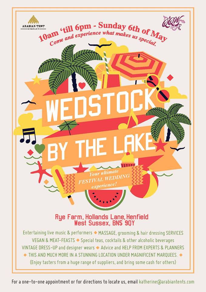 Planning a festival or alternative wedding? Come and join us this Sunday at #Wedstock by The Lake for a day full of inspiration, suppliers, music, food and drink! 

#FestivalSeason is well and truly upon us!