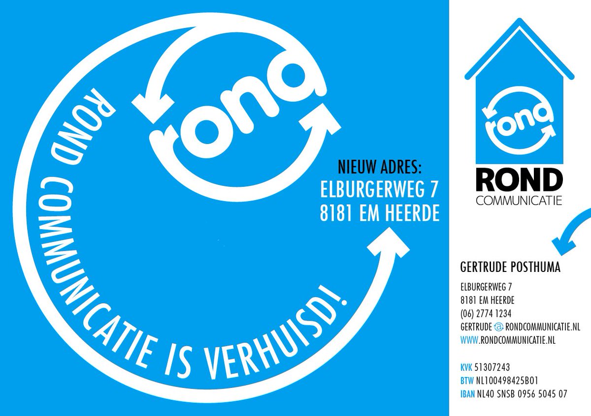 Rond Communicatie is verhuisd! Vanaf nu werk ik vanuit Heerde.