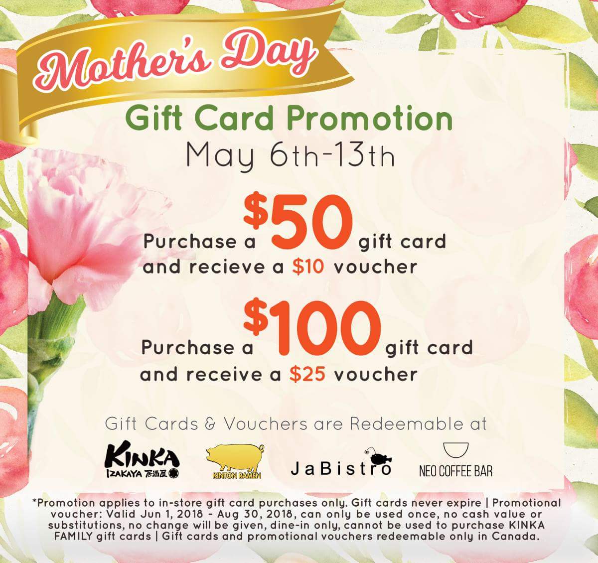 KinkaFamily's tweet photo. Gift more, get more 💕 Thank Mom this Mother's Day with a KINKA FAMILY gift card &amp; BONUS voucher! #happymothersday #kinkafamily https://t.co/HW65XJle5m