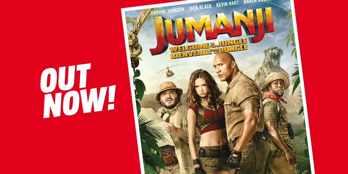 Vanaf nu te koop! #Jumanji #welcometothejungle #dvd #bluray #4k #therock #dwaynejohnson #jackblack #kevinhart #karengillan
