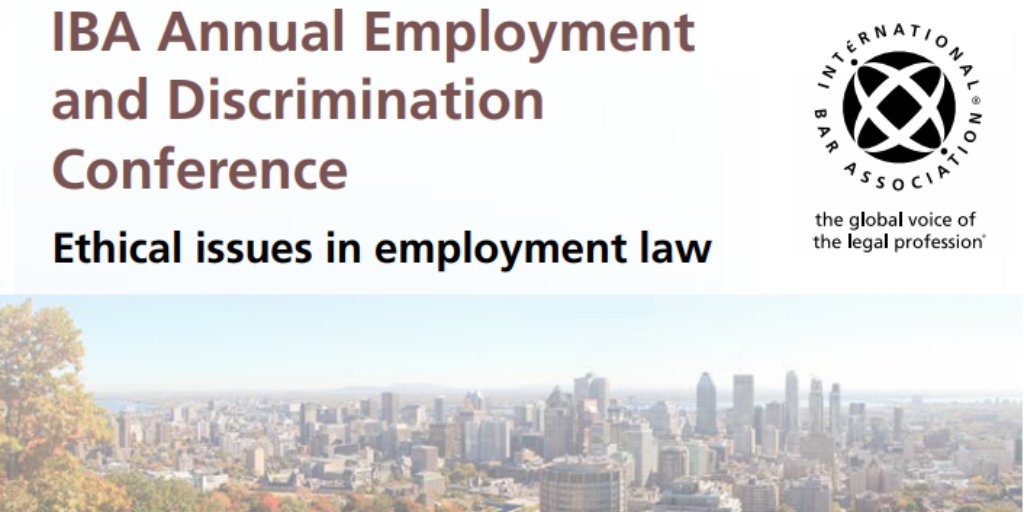 💼Tomorrow our counsel Andrea Gangemi will participate in the #IBAEmploy in #Montreal as a speaker during the session 'Strategies for when a top executive is accused of #harassment'. Full program: bit.ly/2rgKG5R @IBAevents @IBAnews #Employment #DiscriminationLaw