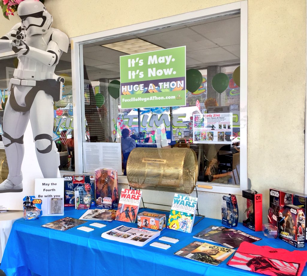 FUCCILLOSYRHYUN's tweet photo. Our May The Fourth Be With You Giveaway started today! Stop in and sign up to win all this #starwarsmerchandise No purchase necessary! The drawing will be held at the end of business on May 4th. Merchandise supplied by Comix Zone https://t.co/Ii5bX3cXt0 #StarWars #hugeathon2018 https://t.co/jFLSsLKoQf