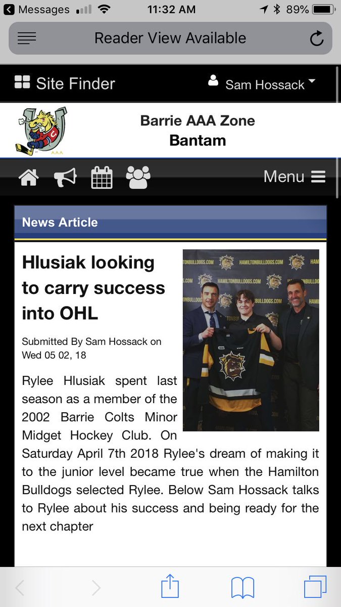Press Release: @Samhossack4 talks to <a href="/BulldogsOHL/">Brantford Bulldogs</a> prospect @RyleeHlusiak96 about his time with the <a href="/BarrieAAAColts/">BarrieZoneAAAColts</a> &amp; <a href="/2002BarrieColts/">2002 Barrie Colts</a> , becoming a <a href="/OHLHockey/">Ontario Hockey League</a> draft pick and gets insight into his draft day! 

barrieaaazone.ca/Teams/1078/Art…