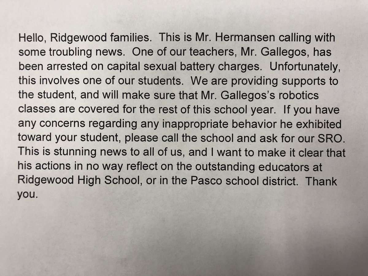 Please read message below regarding a phone message just sent out.