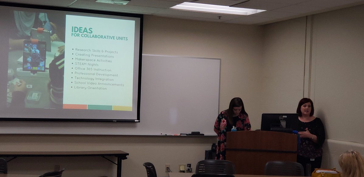 MNPSLearningTec's tweet photo. Collaborative teaming is essential, proud of Katelyn Jernigan (librarian) and Lori Kahley (technology teacher) for leading a session on collaboration magic. #mnpslt #mnpslibhack #mnpslibtech https://t.co/waLPLyjiuy