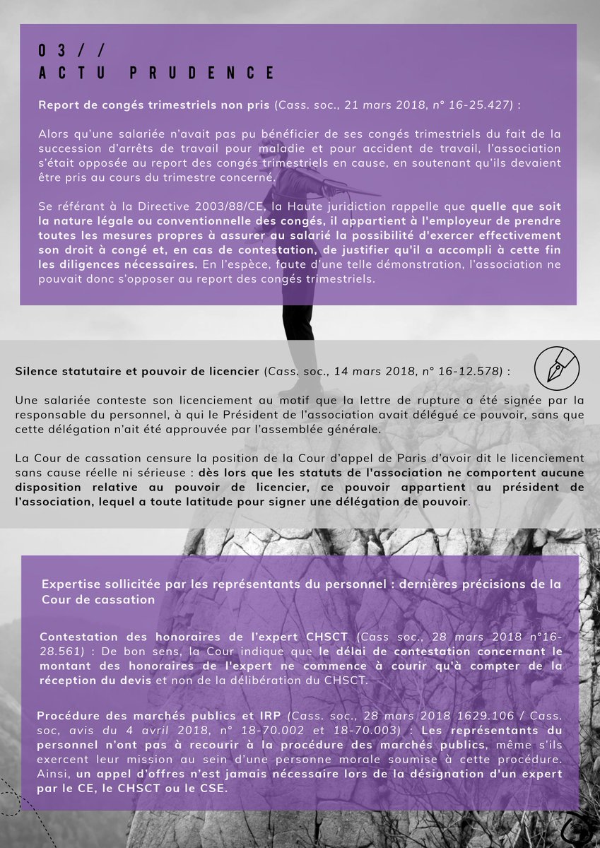 L'équipe <a href="/Picard_Avocats/">Picard Avocats</a> est ravie de vous présenter le 2nd numéro de l'ESSentiel, #newsletter mensuelle dédiée au #droitdutravail et spécialement pensée pour les acteurs du secteur de l'#ESS ! #ordonnances #CHSCT #PEC #harcèlement #actu #sanitaire #social #aideadom #insertion