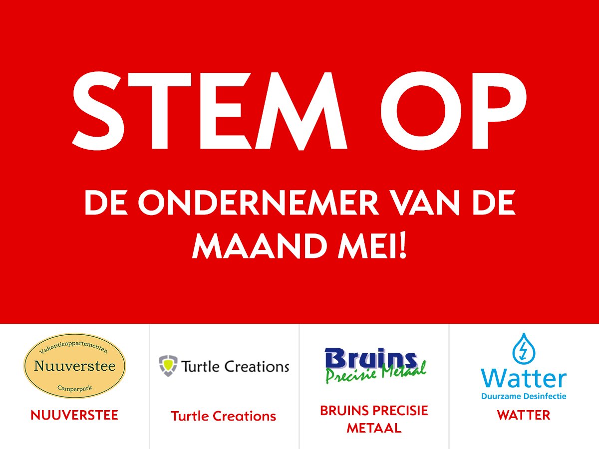 IBDondernemer's tweet photo. Dit zijn ze dan! De vier Drentse bedrijven die strijden om de titel Ondernemer van de maand mei! De regels zijn als volgt: het bedrijf dat donderdagmiddag 3 mei om 16.00 uur het meeste is genoemd onder dit bericht is de ondernemer van de maand mei. Welk bedrijf kies jij? Stem nu! https://t.co/nbWgmH5fCV