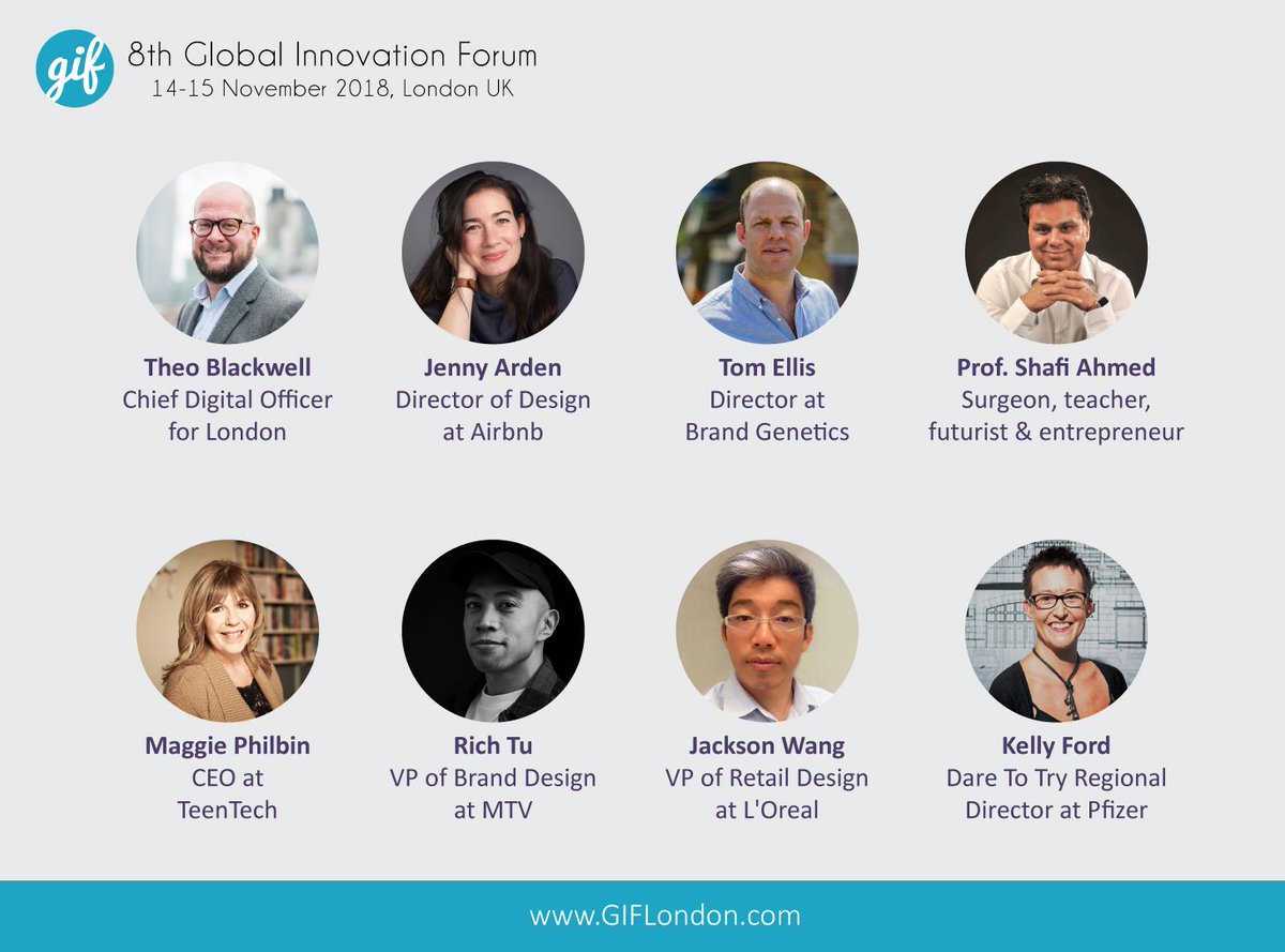 Global Innovation Forum is back in London this November thanks to our amazing speakers @camdentheo @Brand_Genetics @jarden @ShafiAhmed5 @maggiephilbin @teentechevent @Rich_Tu GIFLondon.com #GIFLondon